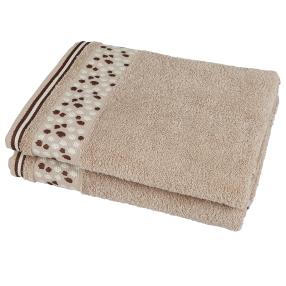 Duschtuch 2-tlg. Punkte beige