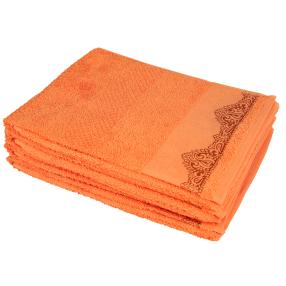 Handtuch 4-teilig Ornament, orange