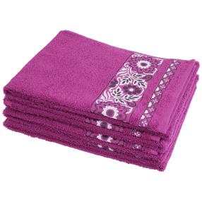 Handtuch 4tlg. Floral beere