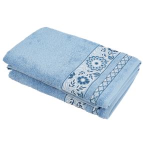 Duschtuch 2-teilig Floral blau