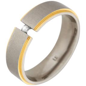 Spannring Titan bicolor mit Brillant
