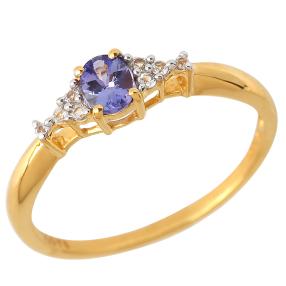 Ring 925 Sterling Silber vergoldet Tansanit