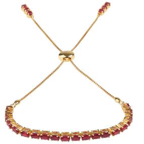 Armband 925 Sterling Silber vergoldet Rubin