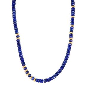 Collier Lapis 925 St. Silber vergoldet, ca. 120ct