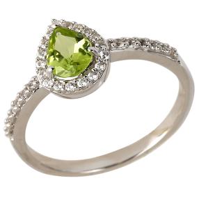 Ring 925 Sterling Silber Peridot+Zirkon