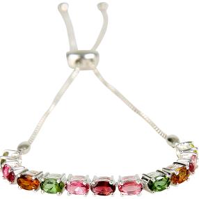 Armband 925 Sterling Silber Multi Turmalin