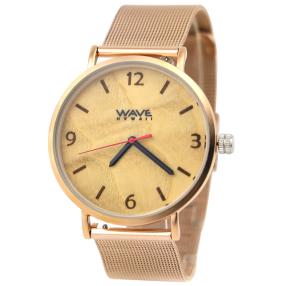 WAVE HAWAII Unisex-Holzuhr rosévergoldet