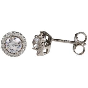 Ohrstecker 925 St. Silber 100 Facetten Zirkonia