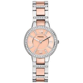 Fossil Damenuhr "ES3405" Quarz roségold/silber