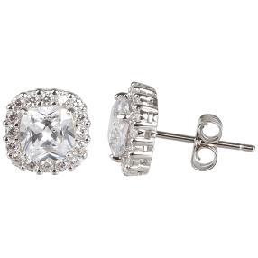 Ohrstecker 925 Sterling Silber Zirkonia rhodiniert