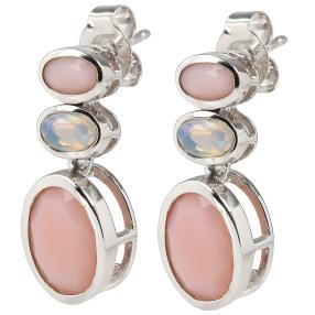 Ohrhänger 925 Sterling Silber pink Opal