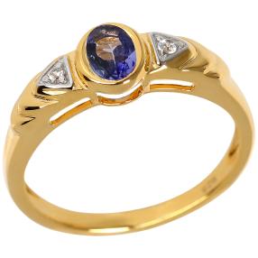 Ring 925 Sterling Silber vergoldet Tansanit
