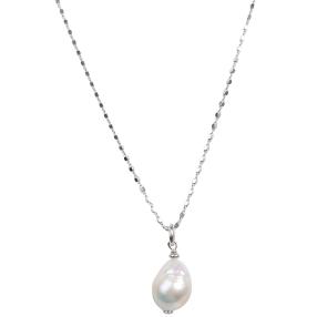 Kette+Anhänger 925 St. Silber Süßwasserzuchtperle