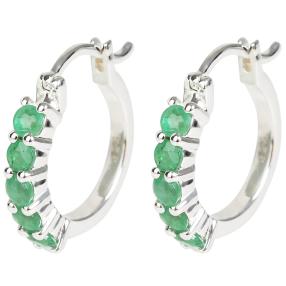 Creolen 925 Sterling Silber Smaragd
