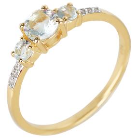 Ring 925 St. Silber vergoldet Aquamarin