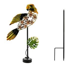 LED-Metallstecker Vogel gelb, ca. 25x4,5x82,5cm