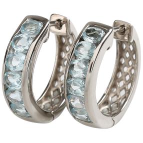 Creolen 925 Sterling Silber Topas behandelt