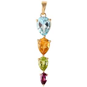 Anhänger 925 St. Silber vergoldet multicolor