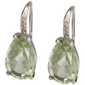 Ohrhänger 925 Sterling Silber Prasiolith