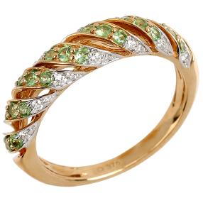 Ring 375 Gelbgold Tsavorit+Diamant