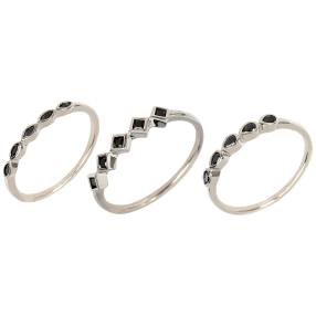 3er Set Ringe 925 Sterling Silber Spinell