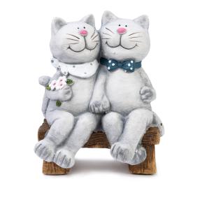 Deko-Katzen grau, ca. 27x19x33cm
