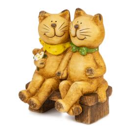 Deko-Katzen gelb, ca. 27x19x33cm