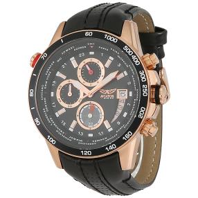 Aviator Chronograph, schwarz, rosévergoldet
