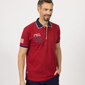 U.S. POLO ASSN. Herren-Poloshirt dunkelrot