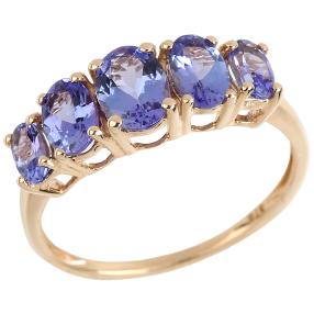 Ring 375 Gelbgold Tansanit