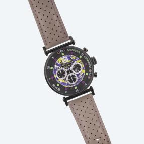 Auersheim Herren-Chronograph, Lederarmband grau