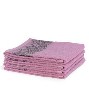 Handtuch 4-teilig floral, flieder