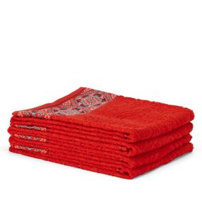 Handtuch 4-teilig Ornamente, rot