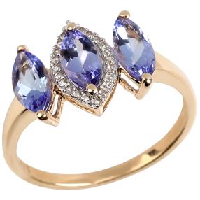 Ring 375 Gelbgold Tansanit