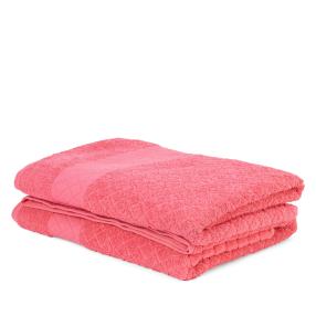 Duschtuch 2tlg. Raute Pink 70x140cm