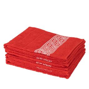 WOHNEN & GENIESSEN Handtuch 4tlg. graphisch rot
