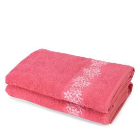 WOHNEN & GENIESSEN Duschtuch 2tlg. Blumen pink