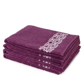 WOHNEN & GENIESSEN Handtuch 4tlg. Kreise beere