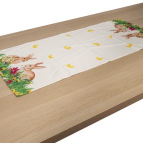 Tischläufer Hasen und Blumen 40x90 cm