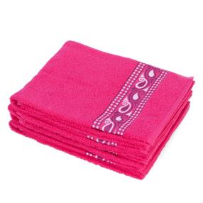 WOHNEN&GENIESSEN Handtuch 4tlg. Bordüre pink