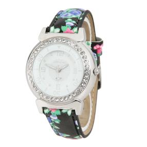 Excellanc Damenuhr, Quarz, silbern, Multicolorband