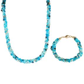 Set Collier+Armband Achat türkis