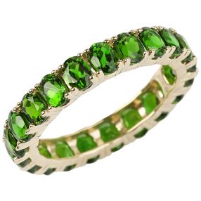 Ring 375 Gelbgold Chromdiopsid Eternity