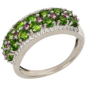 Ring 925 Sterling Silber Chromdiopsid