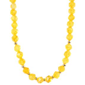Collier Citrin Diamond Cut