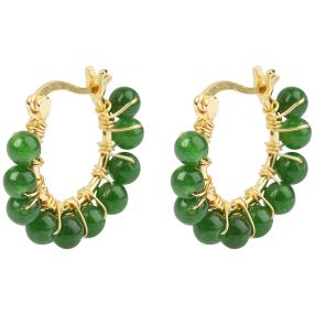 Creolen 925 St. Silber vergoldet Jade