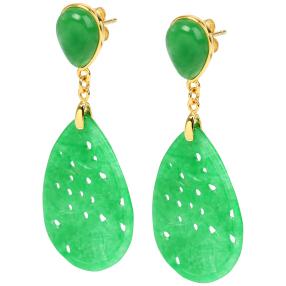 Ohrhänger 925 St. Silber vergoldet Jade