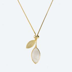 Y-Collier 925 St. Silber vergoldet Mondstein