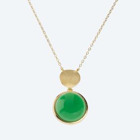 Kette mit Anhänger 925 St. Silber vergoldet Jade