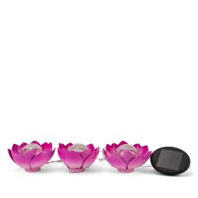 LED-Gartenleuchte Lotusblume, 3er Set